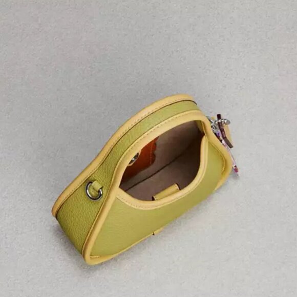 Coach Mini Ergo Bag Coachtopia CO662 Leather 90s Crossbody Lime Green Sunflower - Picture 12 of 13